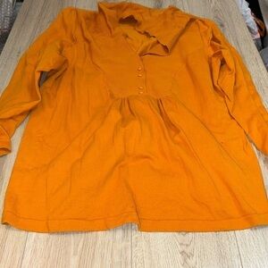 Lane bryant orange short sleeve shirt top